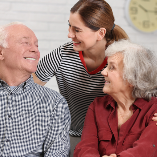 woman with senior couple