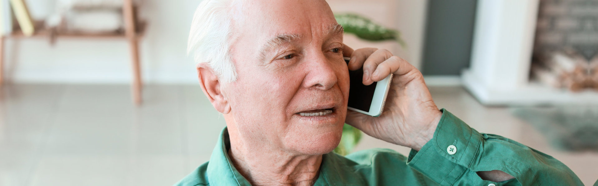 senior calling on mobile phone